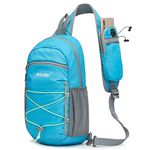 G4Free Sling Bag Backpack RFID Blocking Crossbody with Front Pocket Hiking Daypack Outdoor Chest Bag for Women Men (Blue)