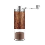 JS Gourmet Stainless Steel Manual Ceramic Conical Burr Coffee Beans Grinder Espresso Mill with Adjustable Settings - Portable and Easy to Use, Consistent Grind Maintains Flavour – Hand Crank