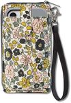 Bella Taylor Cell Phone Wristlet Wallet for Women with Smartphone Pocket and RFID Protection, Delicate Floral Charcoal