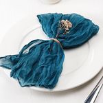 Dololoo Cheese Cloth Napkins 6 Pack (Peacock Blue)