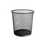 UTTAM Stylish Round Trash Can - Mesh Bin | Ideal for Home & Office | Non-Slip & Sturdy | Indoor Garbage Bin with Sleek Design | Perfect for Kitchen, Bedroom, Bathroom (1, Black)