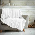 Hachete Waffle Honeycomb Throw Blanket Soft Warm Throw Over Sofa Bed Travel Bedspread (White, King - 200 x 240cm)