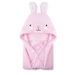 Kids Bath Towel Ultra Soft Hooded Towel Highly Absorbent Bathrobe Blanket Toddlers Shower Gifts for Boys Girls-27" x 55"(Pink Rabbit)