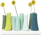 Chive - Pooley 2 Unique Ceramic Flower Vase Low Rectangular Modern Decorative Vase for Home Decor Living Room Office and centerpieces Chartreuse Green