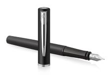 Waterman Allure Fountain Pen | Black Lacquer with Chrome Trim | Fine Nib | Black Ink | Gift Boxed