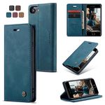 Cracedily for iPhone 6 / 6S Case, Wallet Case Flip Leather with Card Holder Magnetic Closure Shockproof Kickstand Protective Phone Cases Cover for iPhone 6 / 6S,Blue-Green