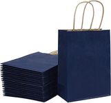 Gitanjali Paper Curves®- Gift Paper Bag (Blue Color) - 8x4x10 inches (25 pcs) - Small Party Favor Goodie Bag, Craft Paper Return Gift Bags I Disposable Recycled Eco Friendly Paper Bags