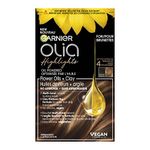 Garnier Olia Natural Hair Highlights for Brunettes with 60% Oils and Clay, Ammonia-Free and Vegan, Softer and Silkier Hair - 1 Application