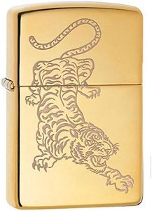 Zippo Tiger Lighter, High Polish Brass, One Size