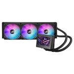 ROG Ryujin III 360 ARGB all-in-one liquid CPU cooler with 400mm radiator. Asetek 8th gen pump, 3 120mm fans, 3.5” color LCD and flagship looks, usable with Intel LGA 1700, 115x, 1200 & AM4, AM5 socket