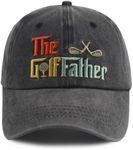 GzacDeope The Golf Father Hat for Men, Funny Adjustable Cotton 3D Embroidered Dad Baseball Cap, Black, One Size