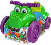 Mega Bloks Ride n' Chomp Croc, A Crocodile Ride-On, Block Scooper and Building Block Set, 25 Building Blocks, Toy Gift Set for Ages 1 to 3, GFG22