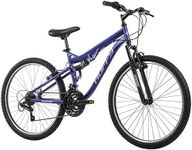 Huffy Stone Mountain Womens 26 Inch Mountain Bike, Midnight Purple Frame, 21-Speed Shimano Twist Shifting, Dual Suspension, Comfort Saddle | 20"/24"/26" Sizes, 6-21 Speeds, Dual Suspension Available |