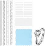 6 Pack Ring Size Adjuster For Loose Rings,Ring Sizer Uk,Ring Spacer,Invisible Ring Size Adjuster Set, Invisible Tightener Transparent Resizer with Polishing Cloth