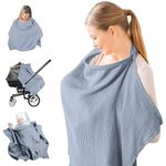 Breastfeeding Cover Nursing Cover, Breastfeeding Cover, Nursing Cover for Baby Breastfeeding, Breast Feeding Coverall with Adjustable Strap, Breastfeeding Lightweight (Light Blue)