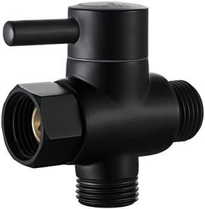Brass Shower Arm Diverter Valve for Hand Held Showerhead and Fixed Spray Head,G 1/2 3-Way Bathroom Universal Shower System Replacement Part (Matte Black)