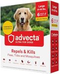 Advecta Ultra Flea and Tick Prevention for Dogs - Dog and Puppy Treatment and Control - Mosquito Repellent - Large, Fast Acting Waterproof Topical Drops, 6 Month Supply