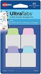 Avery Mini Ultra Tabs, 1" x 1.5", 2-Side Writable, Assorted Pastel Colors, 40 Repositionable Tabs (74761)