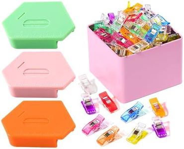 3 Pack Magnetic Seam Guide for Sewing Machine with 60pcs Sewing Clips Guide with Scale Sewing Supplies(Green,Orange and Pink)