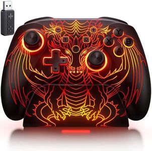 PC Controller with Hall Effect Joysticks & Trigger, Wireless PC Gaming Controller with Charging Dock & RGB Design, 1000Hz Polling Rate, No Drift, Programmable Back Buttons, Turbo, Gaming Controller for Windows PC/Switch/Android/iOS