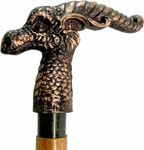 Antique Brass Walking Stick with Solid Brass Dragon Brown Handle Walking Stick Cane Walking Cane for Elderly Nautical Wooden Walking Stick Cane for Unisex