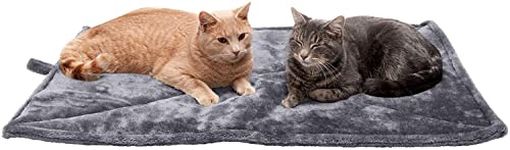 Fluffy's Luxurious Pet Cat Bed Heating Pad - ThermaNAP Quilted Faux Fur Insulated Thermal Self-Warming Pet Bed Pad for Dogs and Cats, Grey