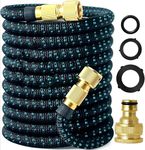 Garden Hose 100FT /30M Retractable Garden Hose No Kink Flexible Hose - for Garden Watering, car Washing, pet Bathing and More. (Blue 100FT)