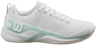 Wilson Rush Pro 4.5 Women's Tennis Shoe, White/Surf Spray/Tofu, Size 8.5