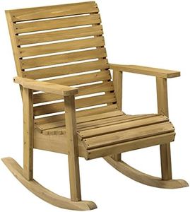 Outsunny Fauteuil à Bascule Rocking Chair d'extérieur Jardin en Bois Massif - 64 x 86 x 85 cm Marron