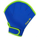 Flow Swimming Resistance Gloves - Webbed Gloves for Water Aerobics, Aquatic Fitness, and Swim Training (Blue/Green, X-Large)