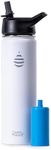 Clearly Filtered No.1 Filtered Water Bottle / 20oz Ounce Double-Wall Insulated Stainless Steel Filtered Water Bottle BPA/BPS-Free, Phthalate-Free, Filters Fluoride, Lead, Chlorine (White)