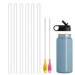 WK ieason Replacement Plastic Straws Reusable Drinking Starws Compatible with Hydro Flask Water Bottle 18-64oz and Other Brands with 2 Colorful Straw Brushes, Non Toxic Clear Straws