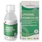 Bandini® Liposomal Vitamin D3 K2 - High-Dosage Dietary Supplement for Immune System Support - Strengthens Muscles, Bones, and Teeth - Liquid D3+K2 250 mL with Dosing Cap