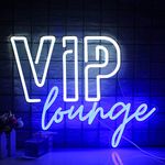 VIP Lounge Neon Signs for Wall Decor LED Neon Light for Room Decor VIP Light up Sign with USB Powered for Home Decor,Hotel,Club,Cafe,Bar,Office,Shopping Mall (white&blue)