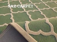 Naz Carpet Export Quality (USA) Handwoven Pure Woollen Carpets Cambridge Collection 1 Inch Thickness (12 X 15.) Feet Color Green