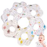 Muslin Bibs,MERLINAE 6Pc Baby Bandana Newborn Drool Bibs for Teething and Drooling 360° Rotate