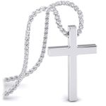 SERASAR Necklace Cross Men Chain with Pendant 50cm Silver Jewellery Men Jewellery Gift Idea For Men Jesus Chain Gift For Men Cross Chain Silver Men Cross Pendant