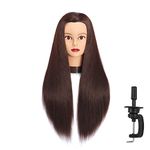 VIEWS Mixed Hair 30" Training Practice Styling Braiding Curling Display Cosmetology Female Professional Hair Mannequin Head with Stand (Blonde)