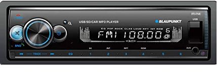 Blaupunkt IRVINE Single Din Car Stereo Multimedia AM/FM Radio Receiver with Bluetooth, USB Port, SD Card Slot