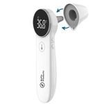 ByFloProducts, Ear and Forehead Thermometer, Thermometer Adult and Baby, Forehead Digital Thermometer, Infrared Touchless Temperature Thermometer Gun, Temperature Memory and Fever Alarm, Easy to Use