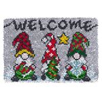 SKTWOE Latch Hook Rug Kits for Adults Christmas Rug Making Kits Printed Canvas Tapestry Kits Embroidery Kits DIY Crochet Yarn Kits for Beginners Adults Kids Craft Kit Creative Gift 52Cmx35cm