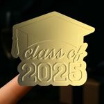 120 X Class of 2025 Embossed Gold Foil Stickers, Custom Shaped Waterproof Graduation Announcements 2025 Stickers, Graduation Party Invitations 2025 Stickers, Graduation Envelope & Gift Seals 2025