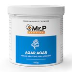 Mr.P Ingredients Agar Agar 100g Powder Vegan Gelatine Replacement Ideal for Jelly Mousse Molecular Gastronomy Gelling Agent Vegan Vegetarian Halal Kosher Non-GMO (Recyclable Pot)