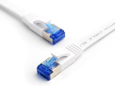 BlueRigger Cat6/Cat7 Flat Ethernet Cable with 10Gbps High Speed, 100% Pure Copper Wire for Networks, PC, Switch, Router and Modem compatible for Gaming PS5/4/3 Xbox PC Laptop -15 Feet (4.5 Meters)