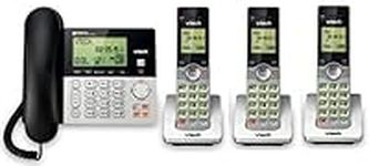 VTech CS6949-3 DECT 6.0 Corded/3-Cordless Telephone System, Black/Silver