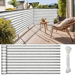 Fohil Balcony Privacy Screen 3.0ft x 16.4ft, Deck Privacy Screen UV-Resistant Windscreen Balcony Screen, Outdoor Privacy Screen with Cable Ties and Rope for Backyard, Balcony, Garden