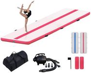 FunWater 10ft Inflatable Gymnastics Mat, Training Mats 4 inches Thick, Gymnastic Tumbling Tracks for Home Gym/Yoga/Cheerleading with Electric Pump