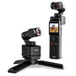 IZI IRIS Pocket 4K Action Camera - with Dual AMOLED Display 1/1.3" CMOS Sensor, 3-Axis Gimbal Stabilizer, AI Tracking, 512GB Support, 160-Min Battery, Best Video Camera for Youtubers & Instagram