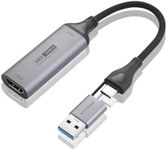 ELUTENG Video Capture Card, 4K HDMI to 1080P USB-A/USB-C Video Recording Card for Gaming, Video Streaming, Conference & TV Recording, Compatible with Windows, Linux, Android