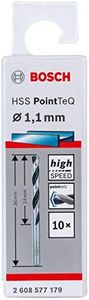 Bosch Professional 10-Piece PointTeQ HSS Twist Drill Bit (for Metal, 1.1 x 14 x 36 mm, Drill Driver Accessories)